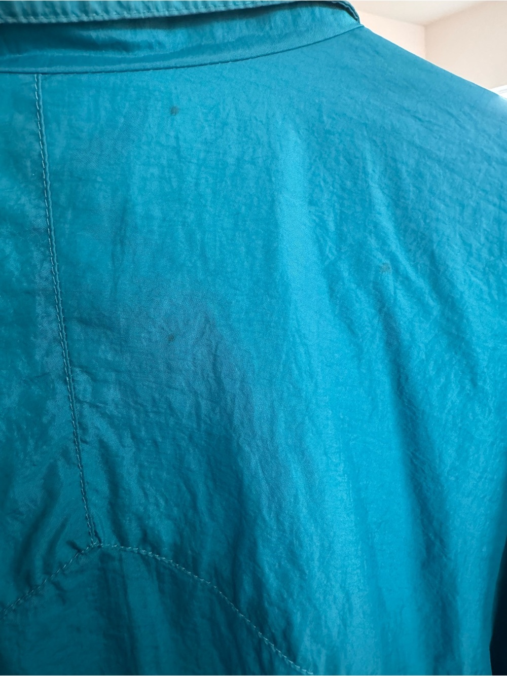 Lands' End Teal Windbreaker with Navy and Red Sleeve Panels - Picture 6 of 6